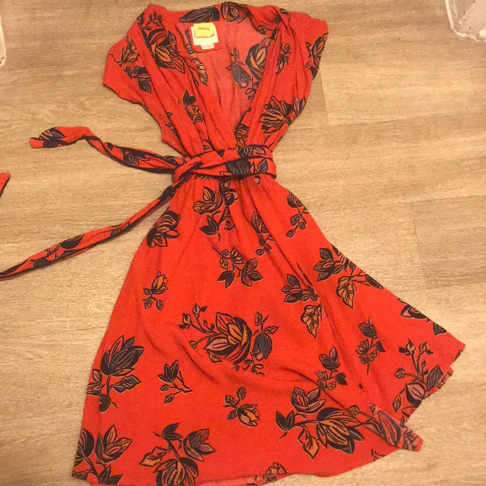 Red print dress